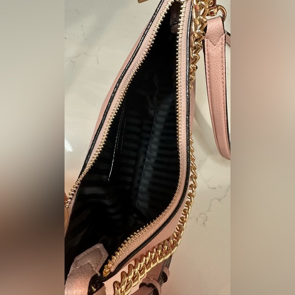 Victoria's Secret Rose Pink and Gold Shoulder Bag with Crescent Silhouette - Picture 8 of 15